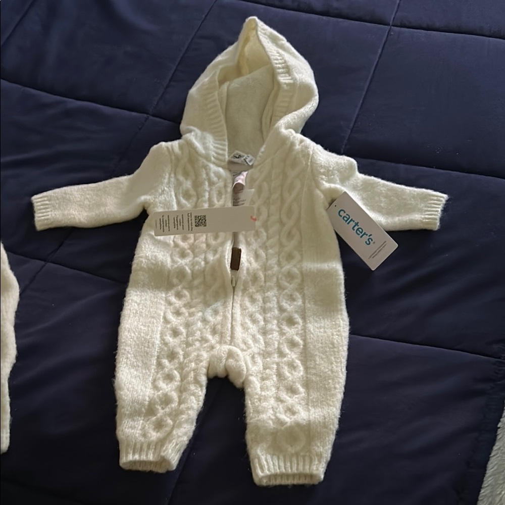 Carter's Cream Cable Knit One Piece